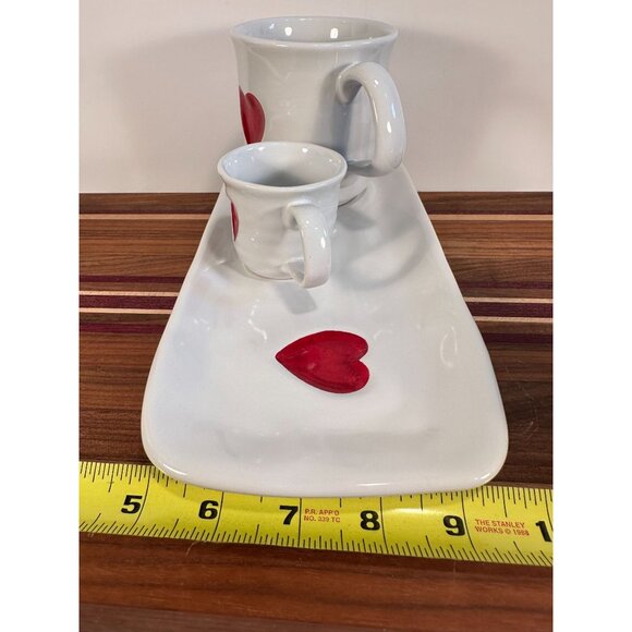 WILLIAM SONOMA Valentines Day Coffee Mug, Esspresso Cup and Biscotti/cookie plat - Picture 5 of 7
